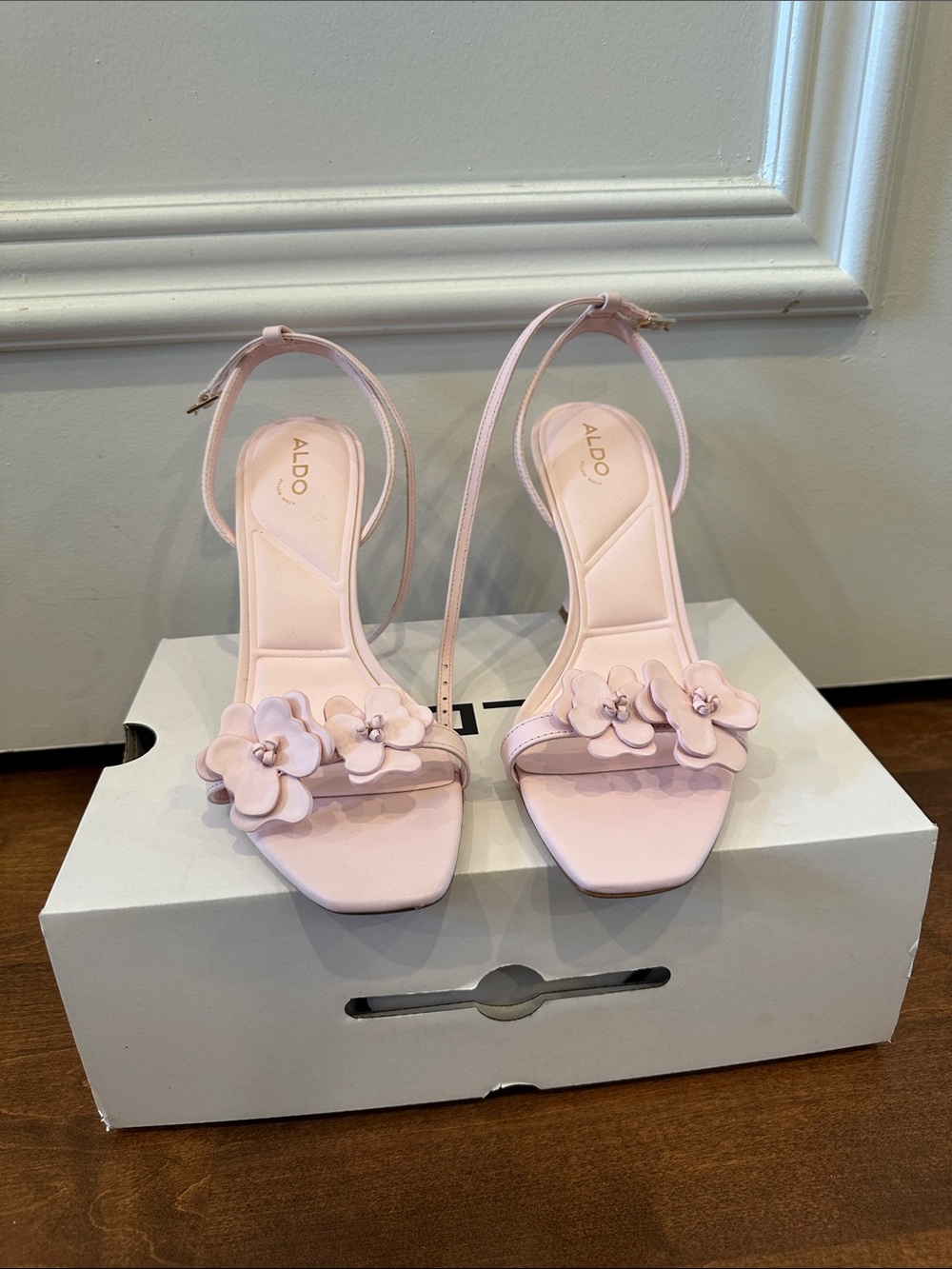 ALDO Pink Floral Ankle-Strap Heels - Daisylily